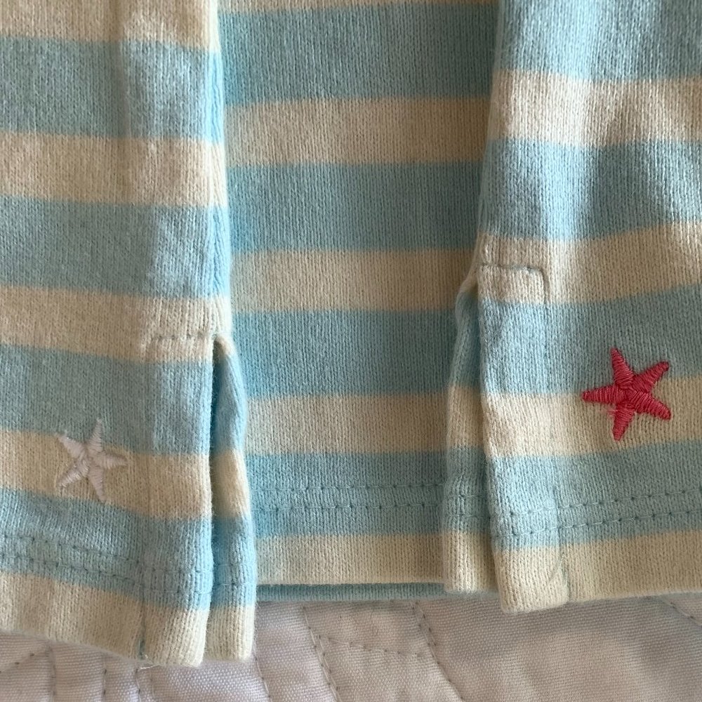 TALBOTS Long Sleeve Ice Skate Embroidered, BLUE ICE/IVORY, Medium - Picture 5 of 7